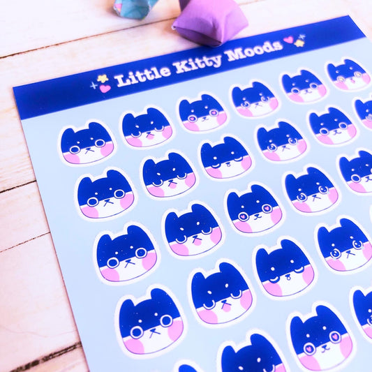 Cute Kawaii Kitty Cat Mood Tracker Stickers for Planners, Journals and more!