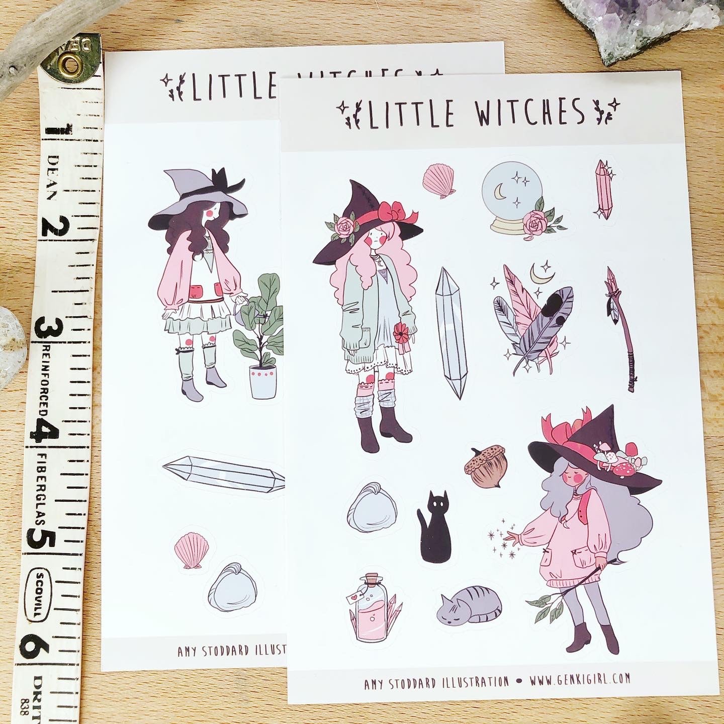 Little Witches Sticker Set for Planners, Journals, Scrapbooking, Grimoires and more!