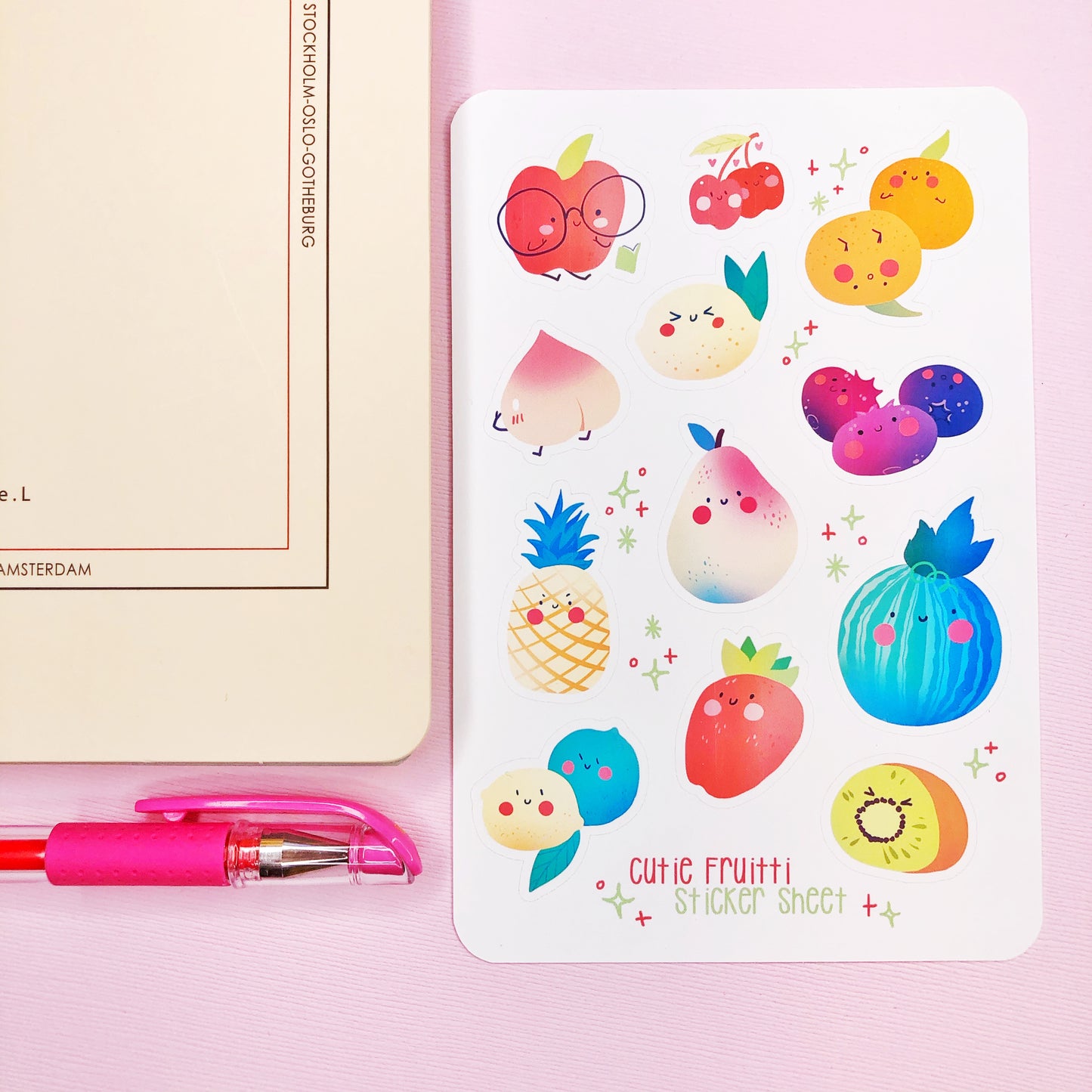 Kawaii Cute Fruit Stickers for Planners, Bullet Journal, Art Journals and more!