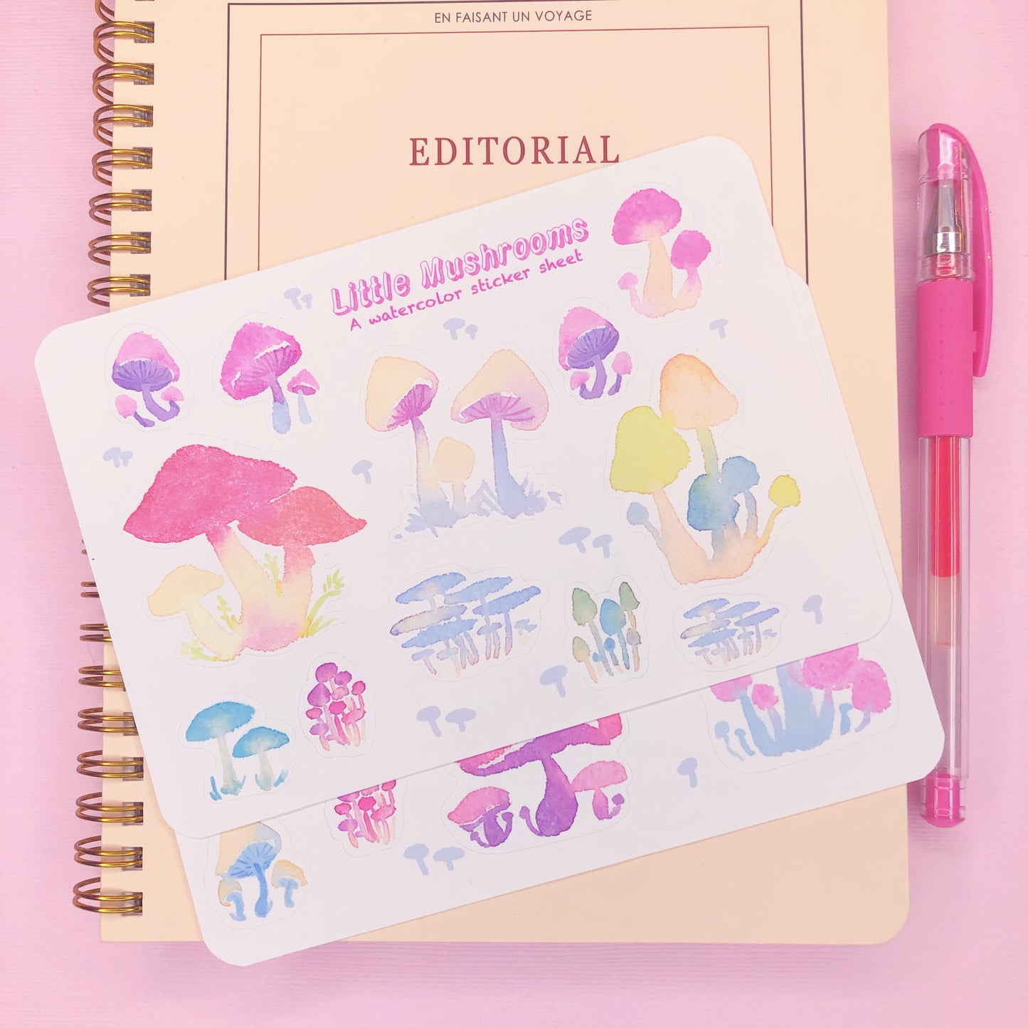 Watercolor Mushroom Stickers for Planners, Journals, Grimoire, Scrapbooking, Notebooks and more!