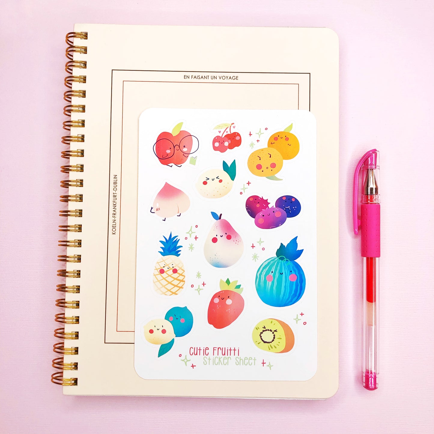 Kawaii Cute Fruit Stickers for Planners, Bullet Journal, Art Journals and more!