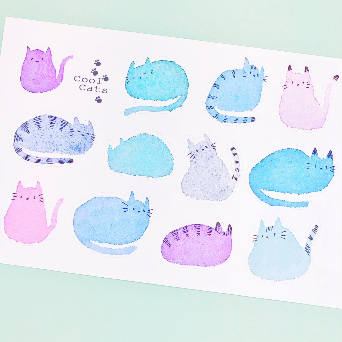 Cute Watercolor Cat Stickers for Planners, Journaling, Scrapbooking, Notebook Decoration and more!