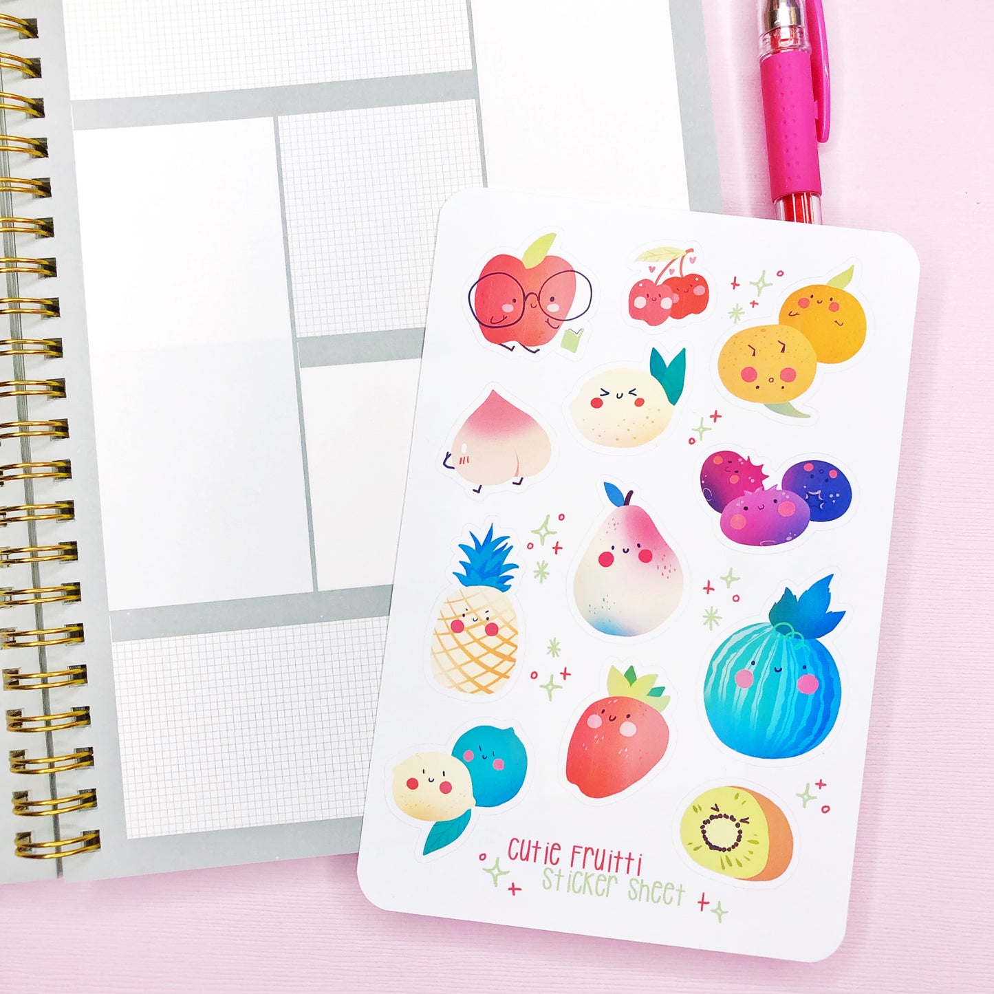 Kawaii Cute Fruit Stickers for Planners, Bullet Journal, Art Journals and more!