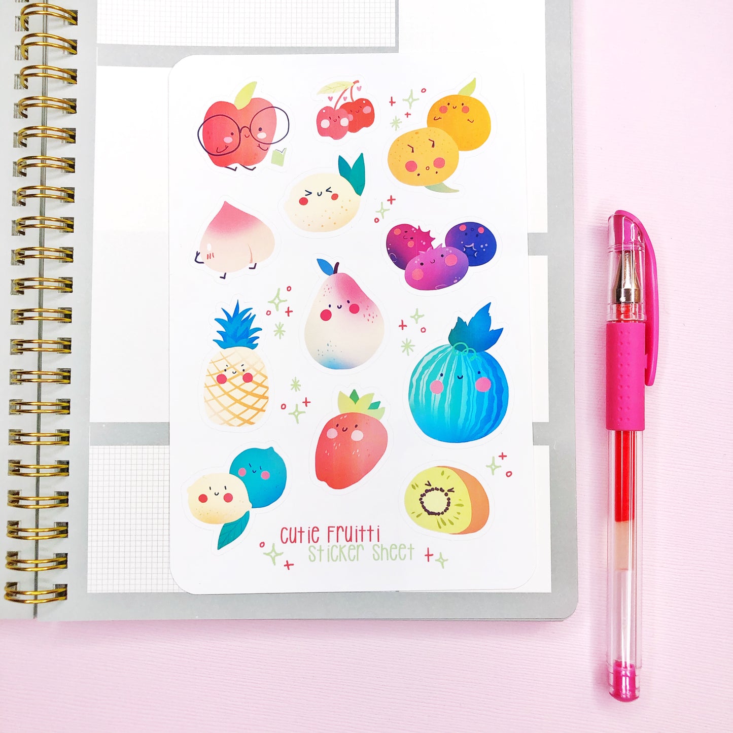 Kawaii Cute Fruit Stickers for Planners, Bullet Journal, Art Journals and more!