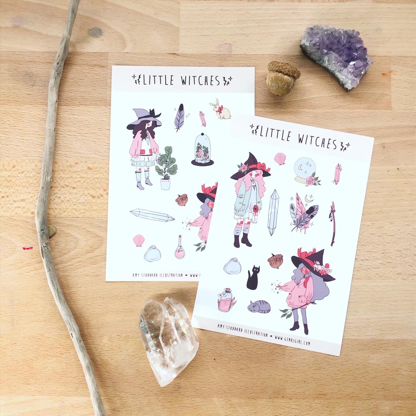 Little Witches Sticker Set for Planners, Journals, Scrapbooking, Grimoires and more!