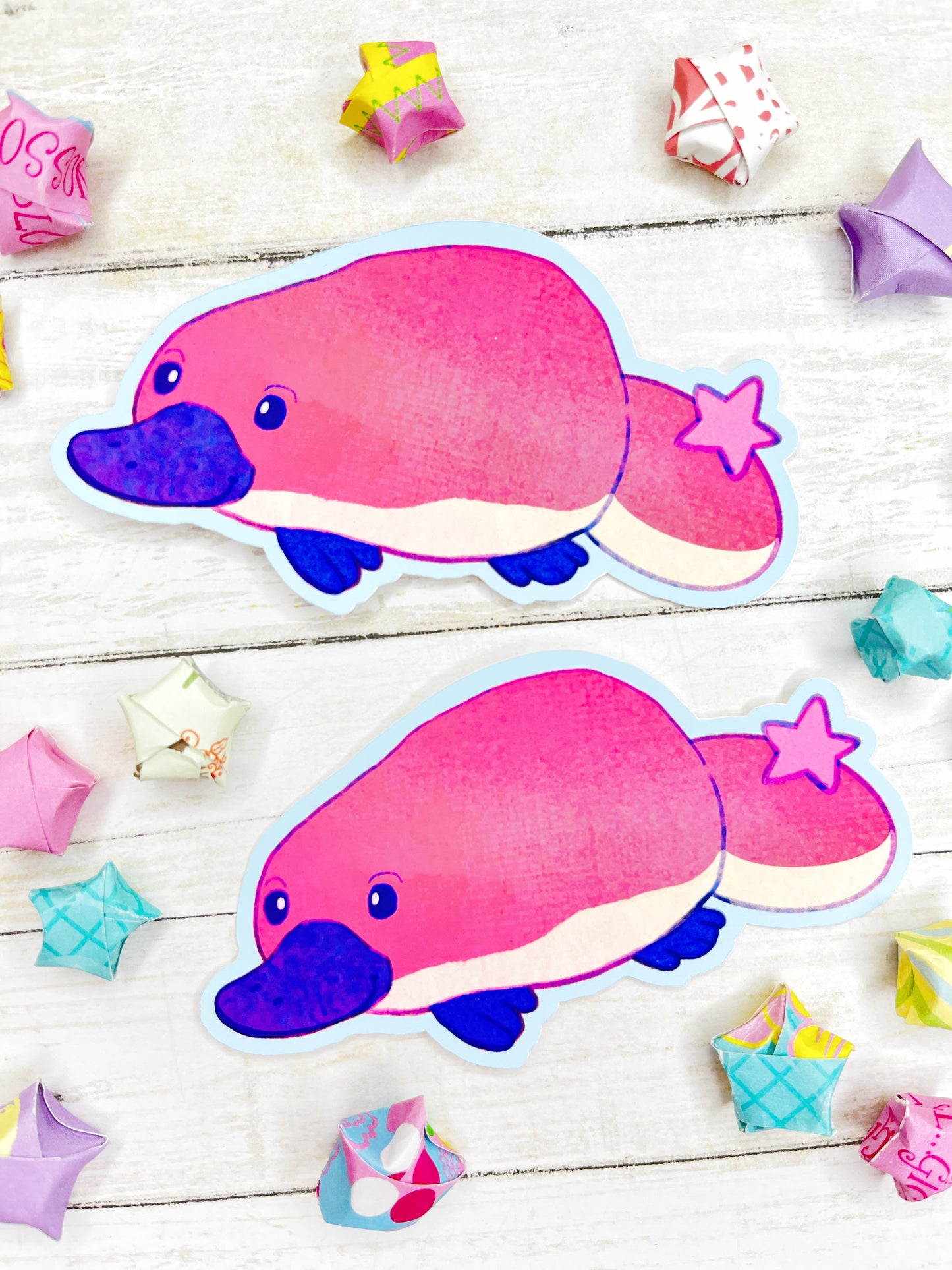 Cute kawaii Platypus stickers for water bottles, laptop, scrapbooking, planners and more!