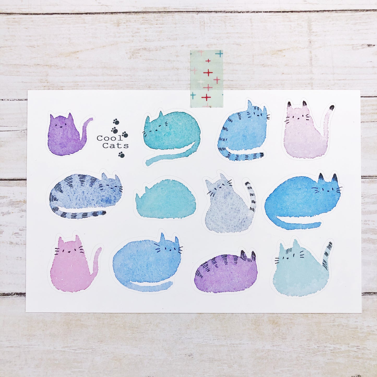 Cute Watercolor Cat Stickers for Planners, Journaling, Scrapbooking, Notebook Decoration and more!