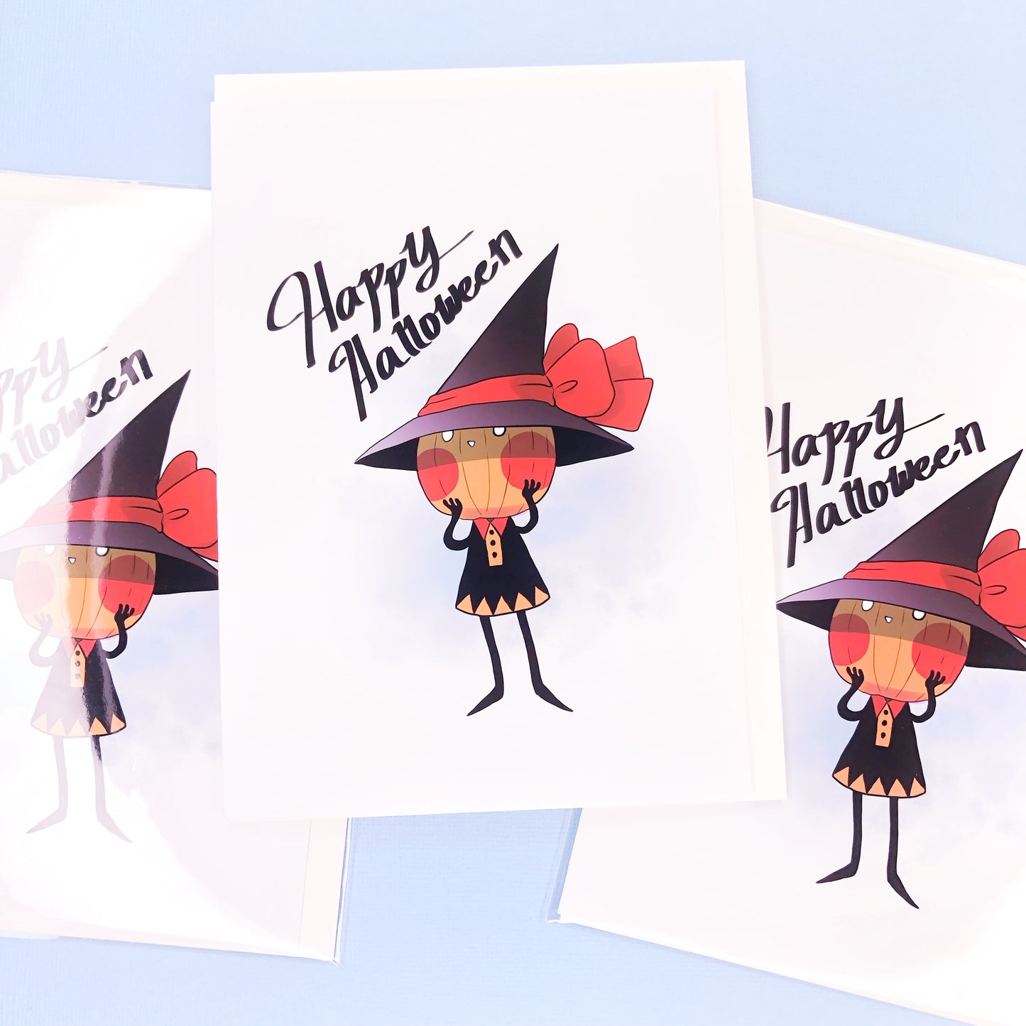 Cute Pumpkin Girl Happy Halloween Greeting Card