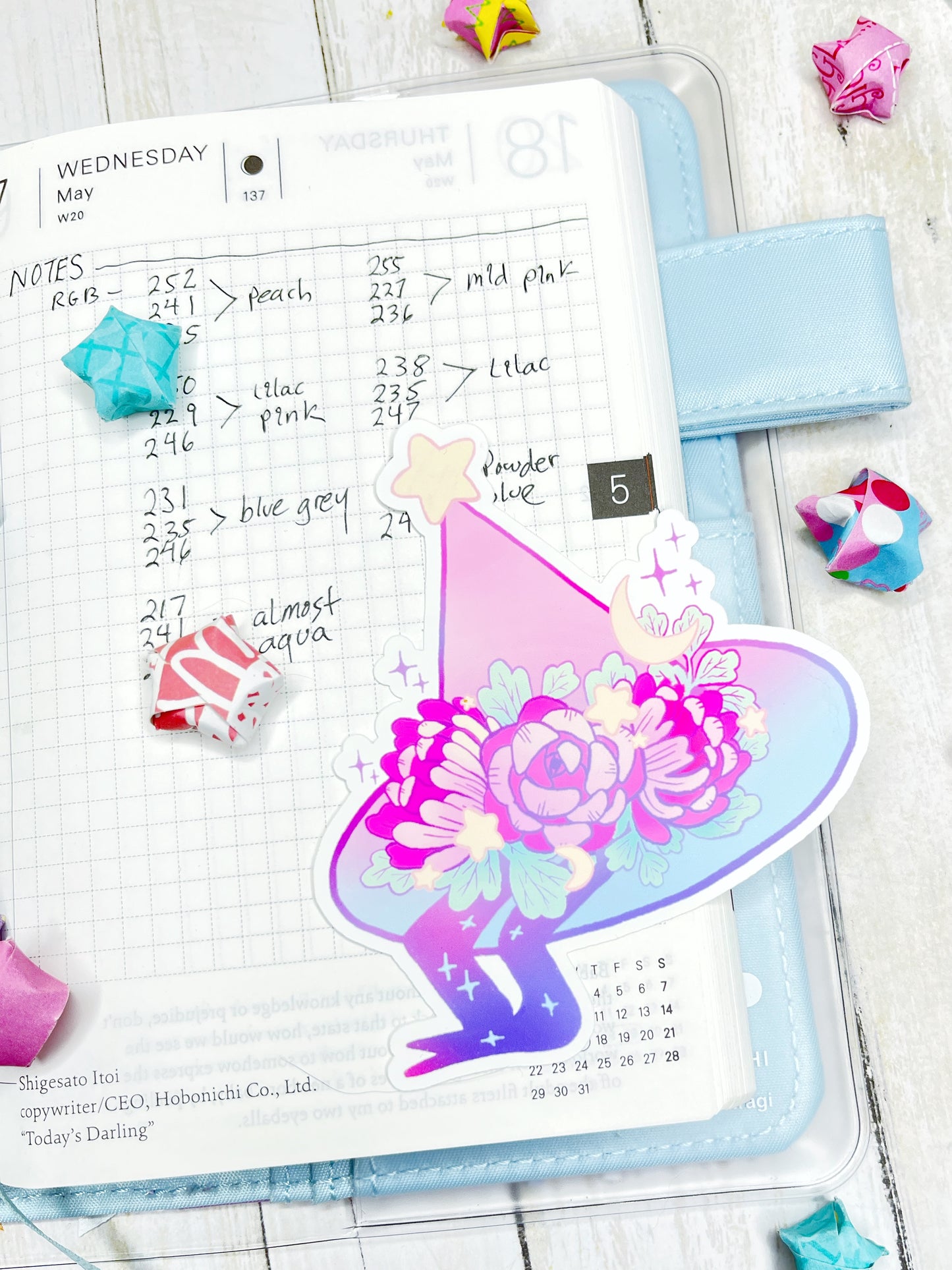 Pastel Floral Deco Witch Hat for Planners, water bottles and more!