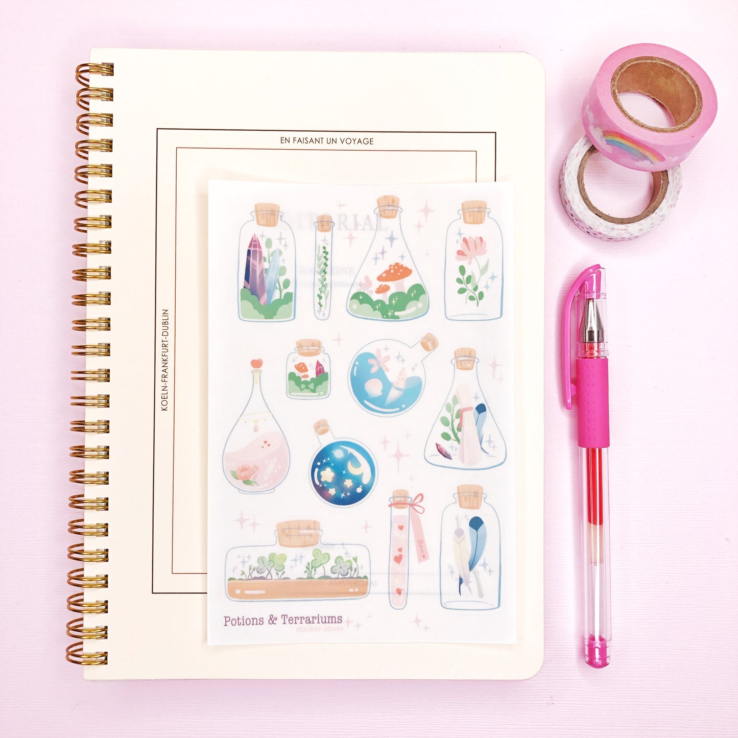 Clear Potion Bottle and Terrarium Stickers for Journaling, Planners and More!