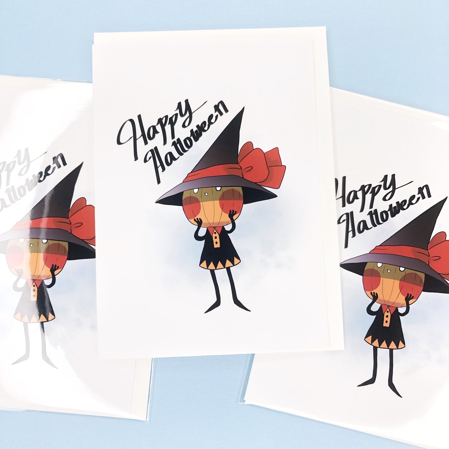 Cute Pumpkin Girl Happy Halloween Greeting Card