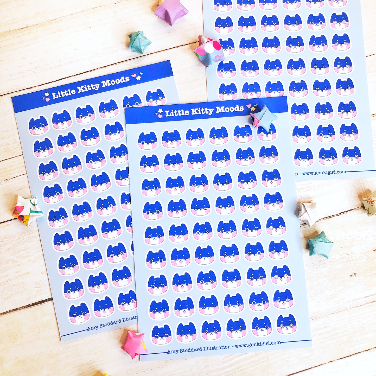 Cute Kawaii Kitty Cat Mood Tracker Stickers for Planners, Journals and more!