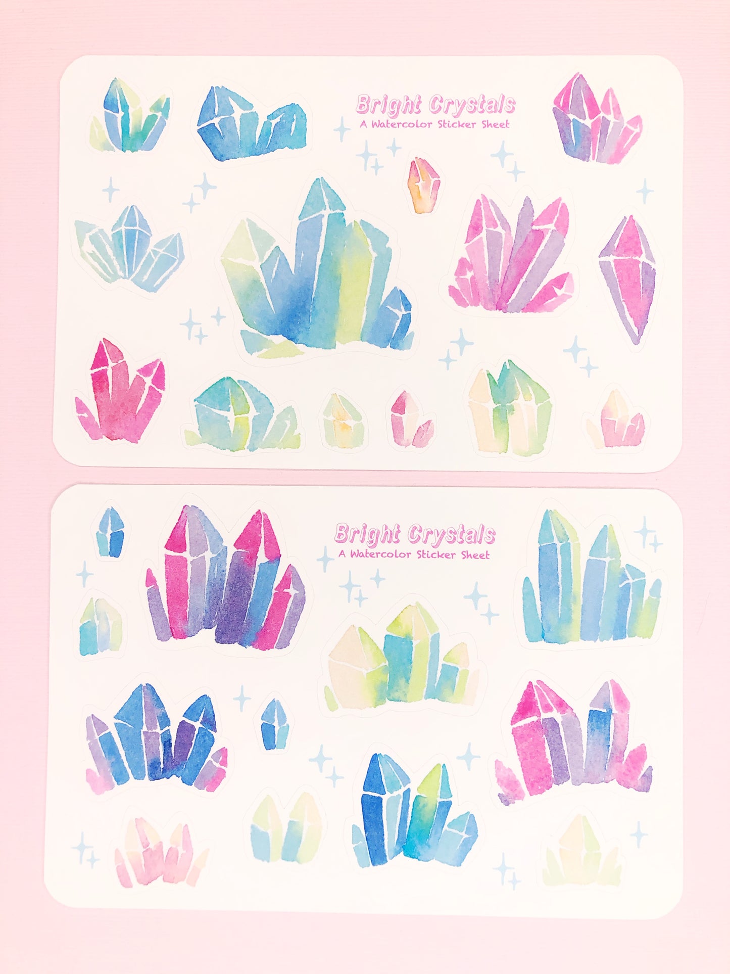 Watercolor Crystal Stickers for Planners, Journals, Scrapbooking, Notebook Deco and more!