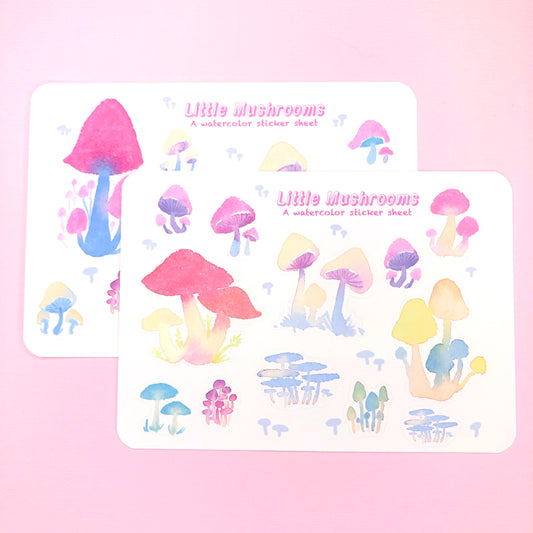 Watercolor Mushroom Stickers for Planners, Journals, Grimoire, Scrapbooking, Notebooks and more!