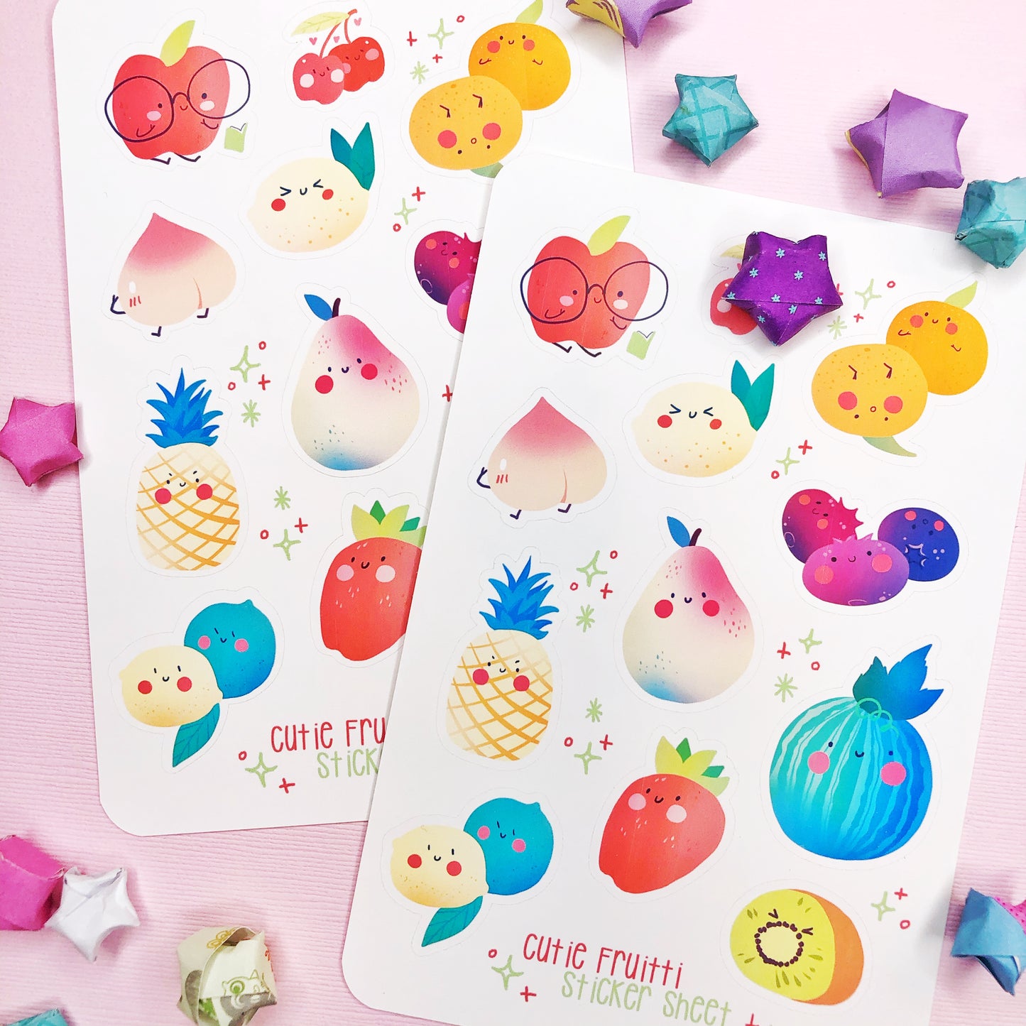 Kawaii Cute Fruit Stickers for Planners, Bullet Journal, Art Journals and more!