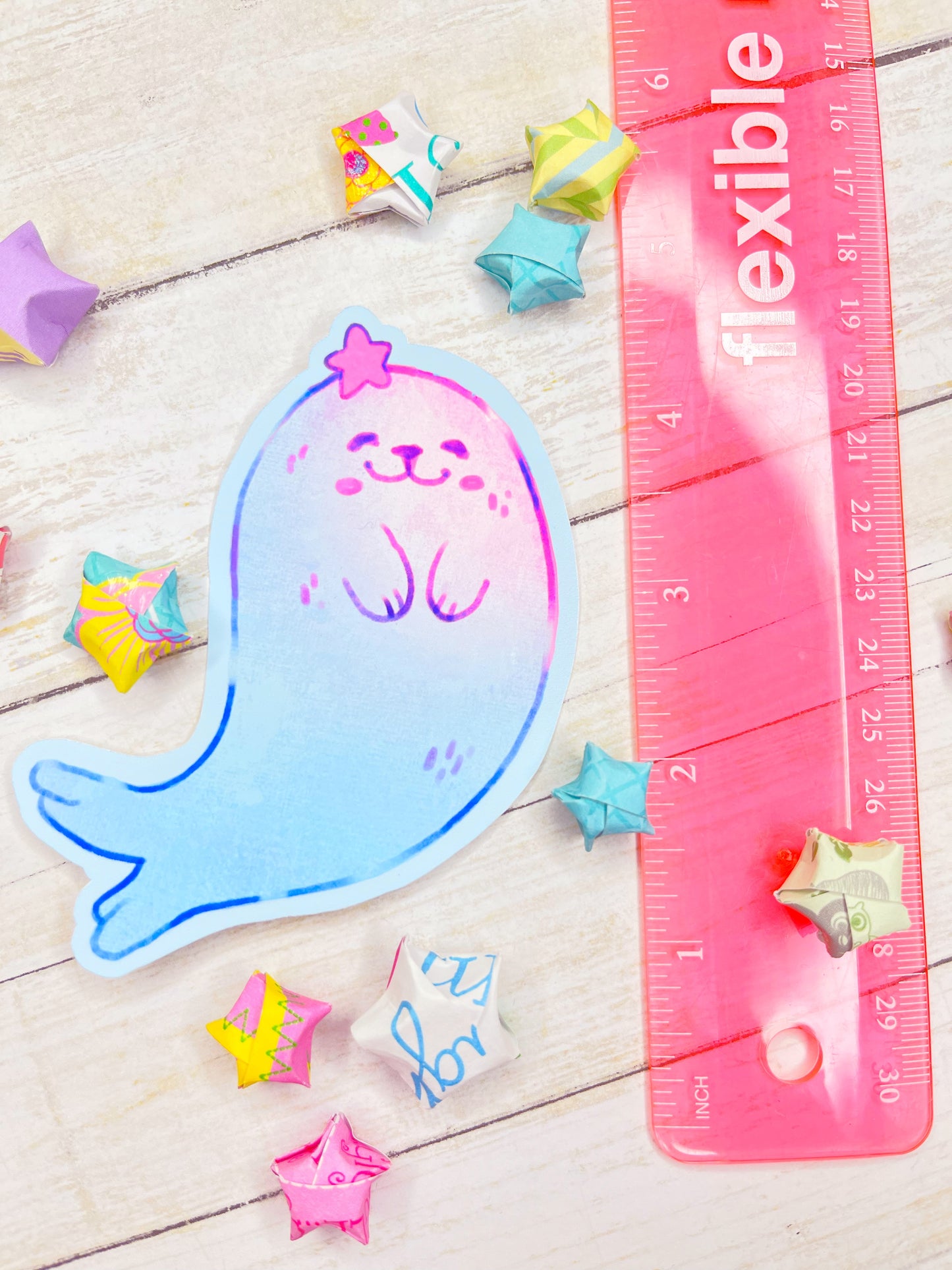 Cute kawaii Baby Seal stickers for water bottles, laptop, scrapbooking, planners and more!