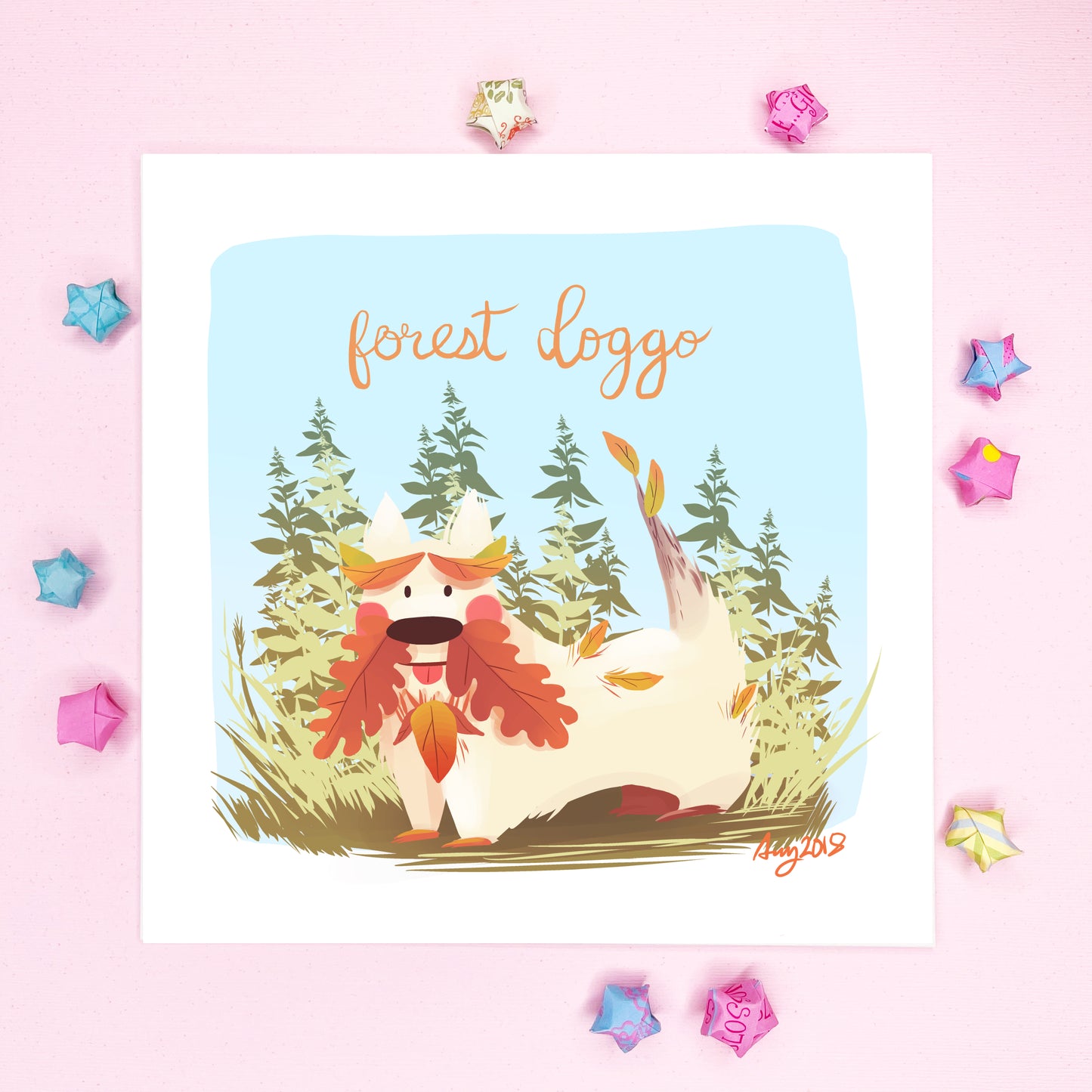 Cute Autumn Forest Dog Prints for Wall Decor, Kids Rooms, Baby and More!