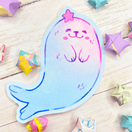 Cute kawaii Baby Seal stickers for water bottles, laptop, scrapbooking, planners and more!